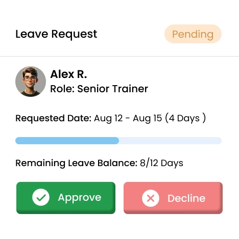 Manage staff leave without disrupting schedules or pay