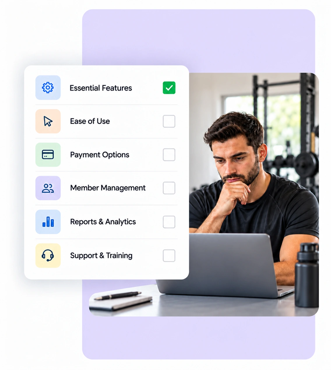 Checklist of features to compare when choosing gym billing software